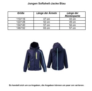 Kinder Jungen Softschelljacke Outdoorjacke Übergangsjacke Jacke Blau – Bild 5